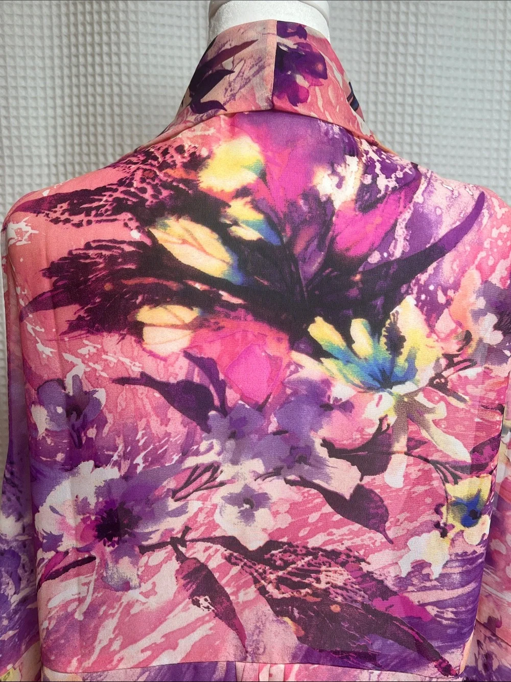 Susan Graver set of 3 open front sleeveless flowy chiffon colorful vests-1X